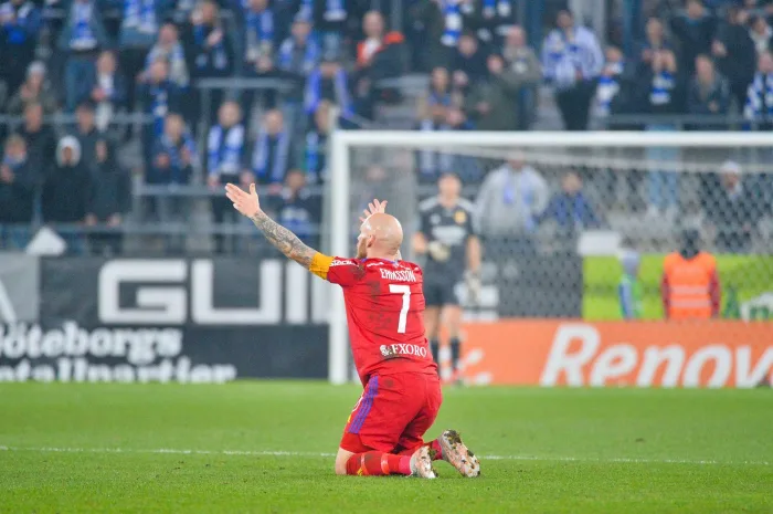 Djurgarden Magnus Eriksson during match in the Allsvenskan between Goteborg and Djurgarden at Gamla Ullevi in Gothenburg on 28 October 2021
