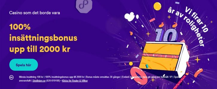 Spelbolaget Casumo fyller 10 år – Ny bonus Spelbolaget Casumo fyller 10 år – Ny bonus
