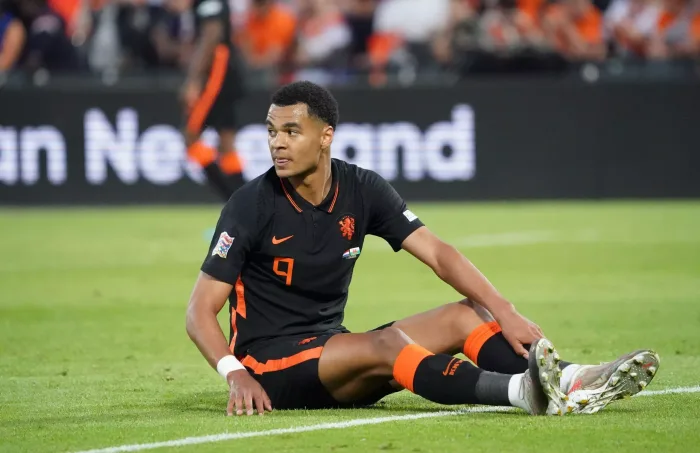 Cody Gakpo of the Netherlandsduring the UEFA Nations League, League A, Group 4 match between Netherlands and Wales on June 11, 2022 at Feijenoord De Kuip Stadium in Rotterdam, NetherlandsPhoto by SCS/Soenar Chamid/AFLO (HOLLAND OUT)