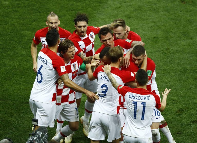 France v Croatia - FIFA World Cup Russia 2018 FinalIvan Perisic (Croatia) celebrate with the teammates after scoring the goal of 1-1 at Luzhniki Stadium in Moscow, Russia on July 15, 2018. (Photo by Matteo Ciambelli/NurPhoto) France v Croatia - FIFA World Cup Russia 2018 FinalIvan Perisic (Croatia) celebrate with the teammates after scoring the goal of 1-1 at Luzhniki Stadium in Moscow, Russia on July 15, 2018. (Photo by Matteo Ciambelli/NurPhoto)