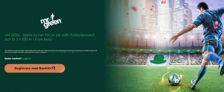 Free Bet x3 hos MrGreen under VM Free Bet x3 hos MrGreen under VM