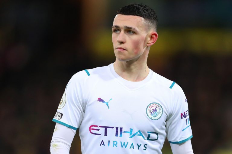 Phil Foden of Manchester City - Norwich City v Manchester City, Premier League, Carrow Road, Norwich, UK - 12th February 2022Editorial Use Only - DataCo restrictions apply Phil Foden of Manchester City - Norwich City v Manchester City, Premier League, Carrow Road, Norwich, UK - 12th February 2022Editorial Use Only - DataCo restrictions apply