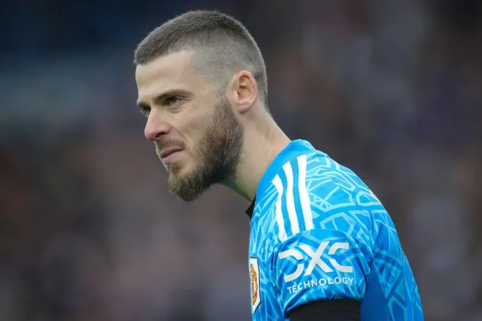 David De Gea #1 of Manchester United during the Premier League match Leeds United vs Manchester United at Elland Road, Leeds, United Kingdom, 12th February 2023(Photo by James Heaton/News Images)