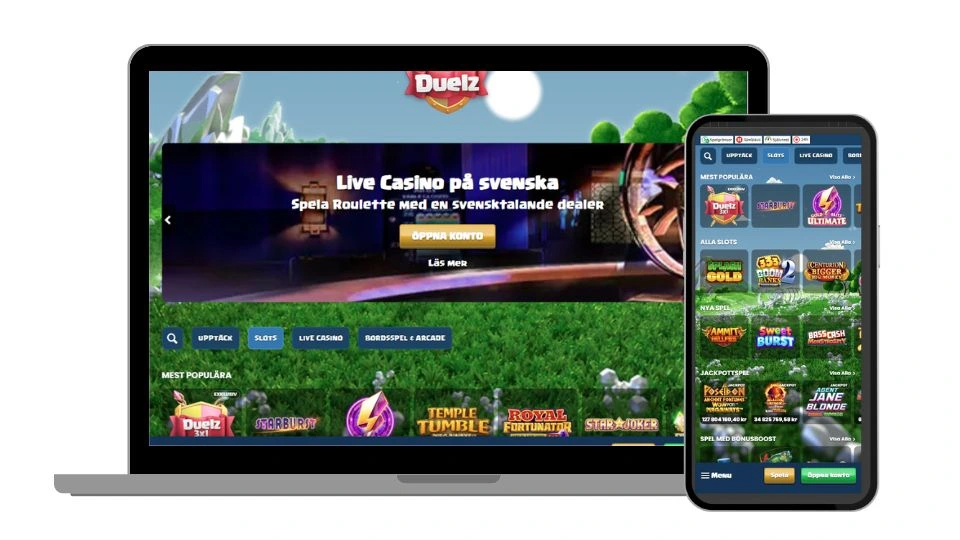Duelz mobil casino och dator