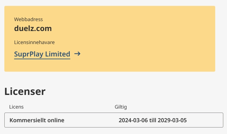 Duelz casino spellicens