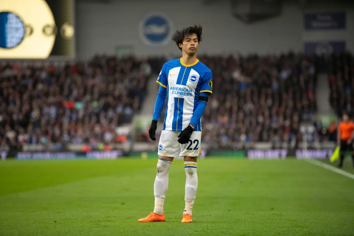 Brighton?s Kaoru Mitoma in action during the Brighton and Hove Albion v Fulham Premier League match at the American Express Community Stadium, Brighton. Saturday 18th February 2023 - Brighton Brentford speltips stream