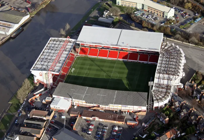Aerial image of Nottingham Forest FC's City Ground at West Bridgford, Nottingham