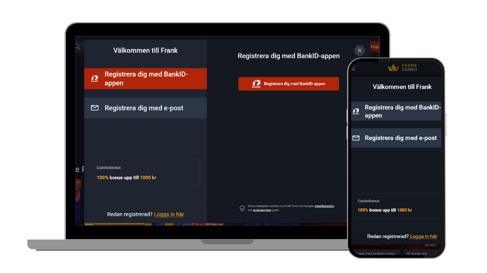 Frank Casino registrering