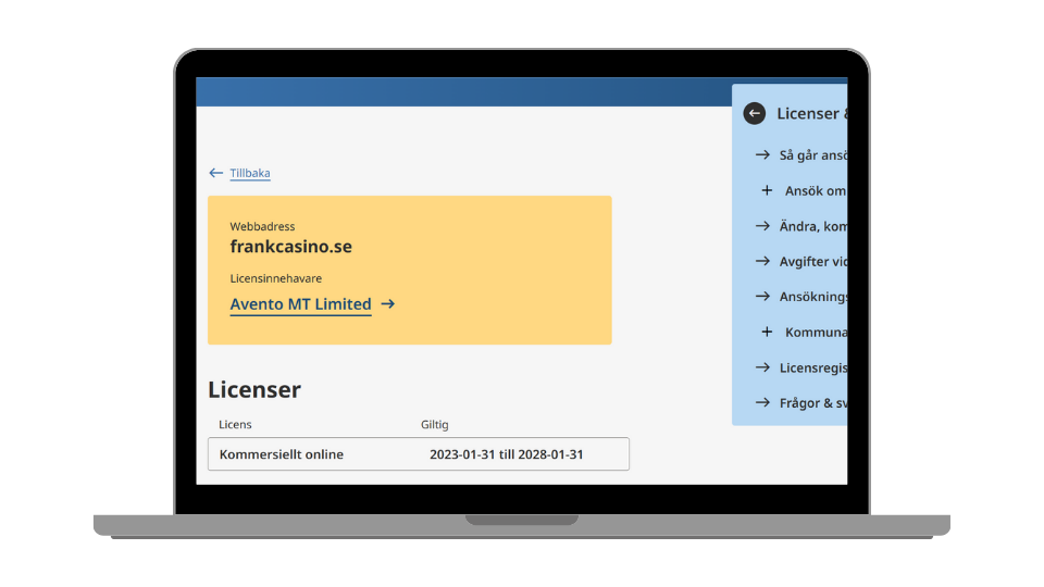 Frank Casinos spellicens