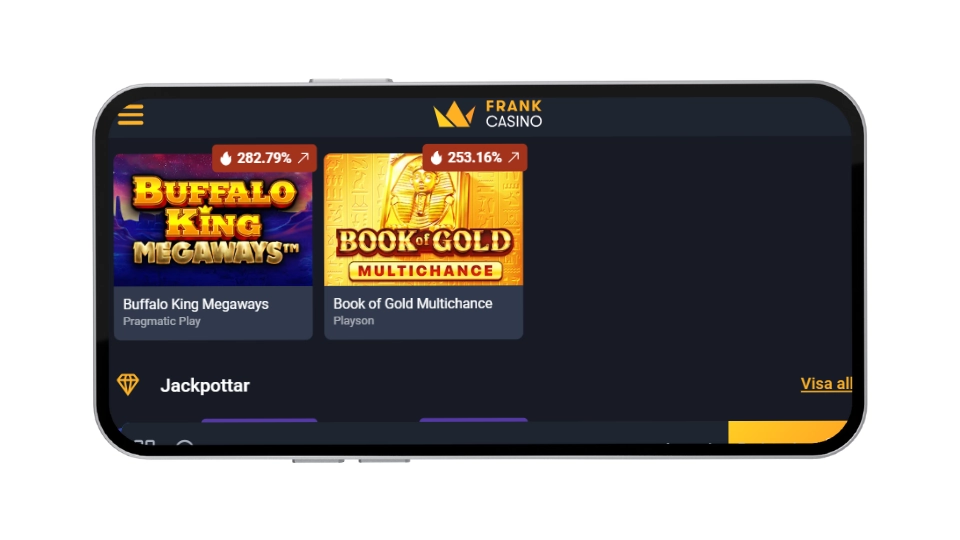 Spelutbudet hos Frank Casino