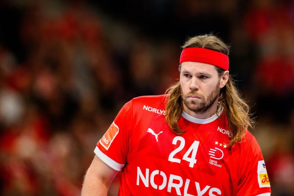 Hamburg. January 17, 2024, Mikkel Hansen of, Denmark. , . during the EHF European Handball Championship between Denmark and the Netherlands on January 17, 2024 in Hamburg. Photo: Ludvig Thunman/BILDBYRAN/kod LT/LT0582 handball handboll handball handbolls- mikkel hansen handboll danmark