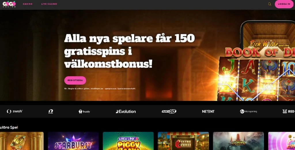 gogo casino startsida och bonuserbjudande