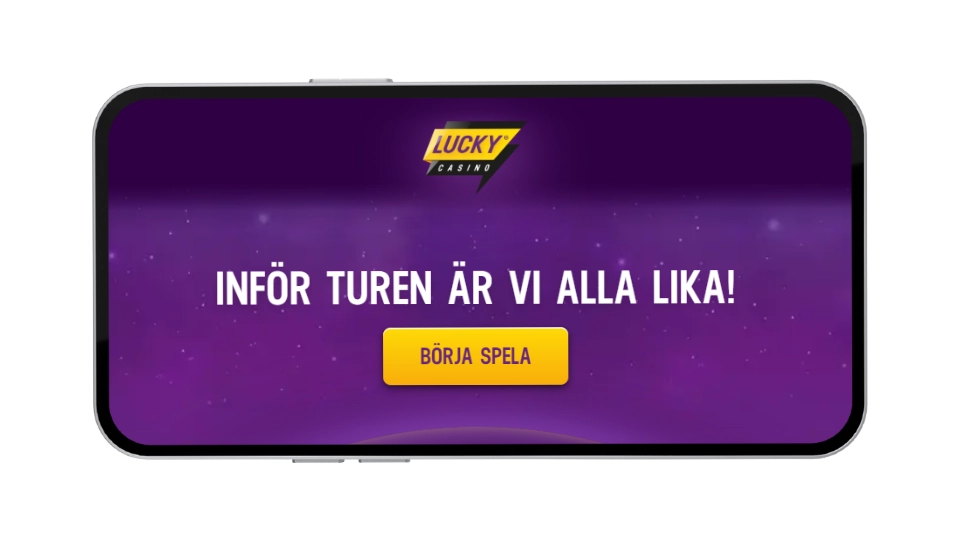 Lucky Casinos hemsida på mobilen.