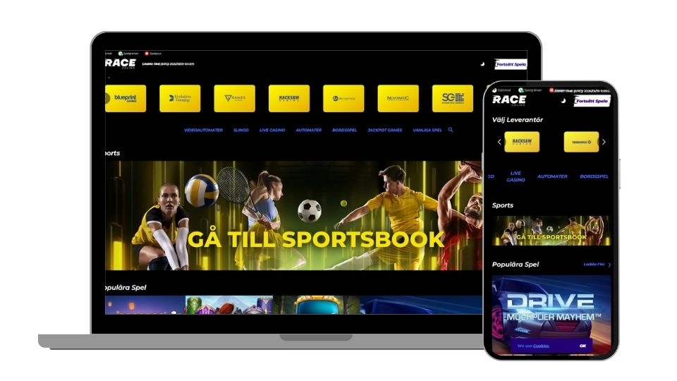 Race casino i mobil och dator