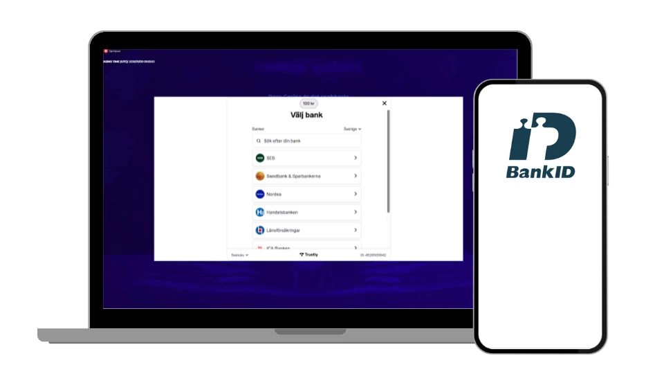 Race Casino registreringsvy med BankID