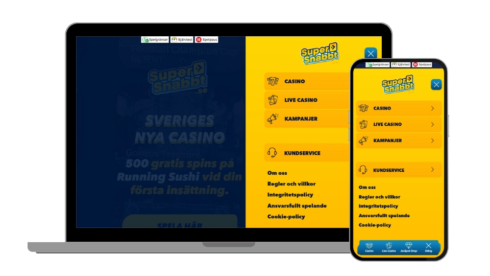 Supersnabbt casino användarvänlighet