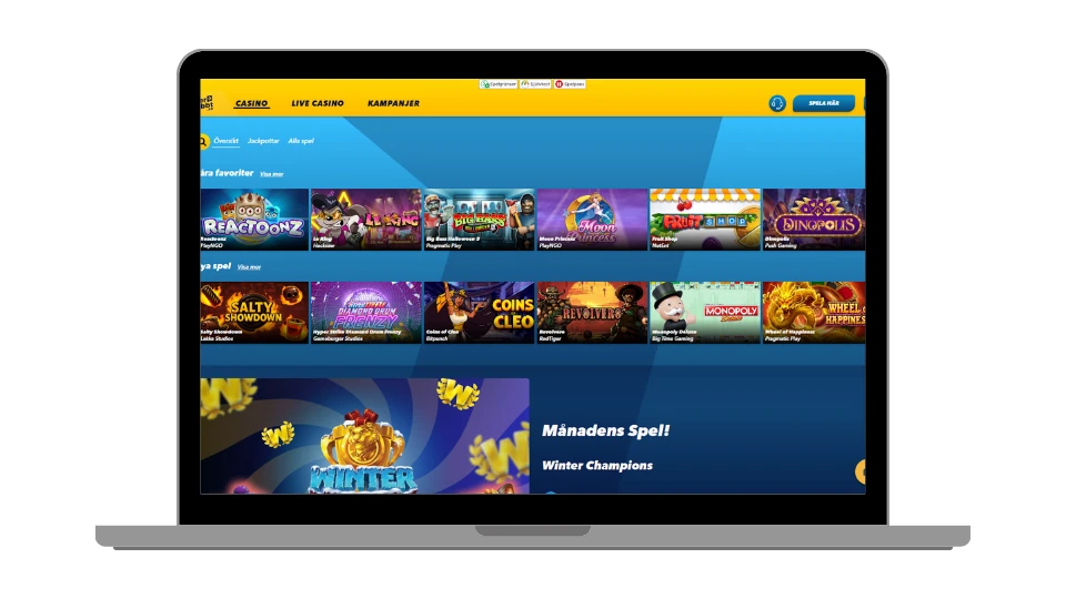 Supersnabbt spelutbud