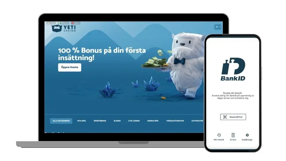 Yeti Casino registrering och bonus med BankID