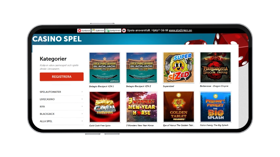 Översikt av spelkategorier och titlar som Barbarossa hos PlayMillion.