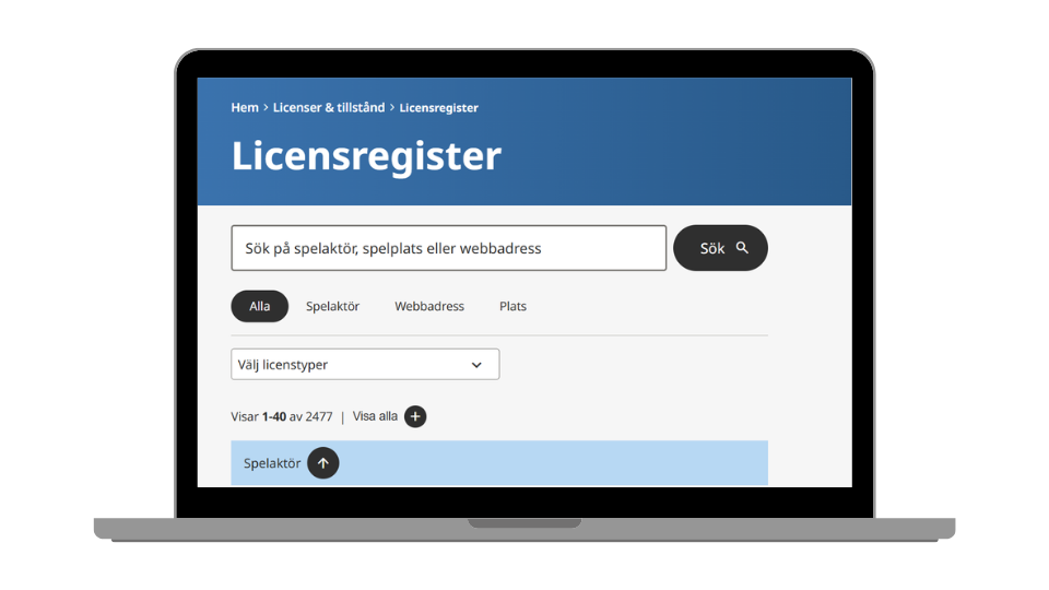 Spelinspektionen sök licens