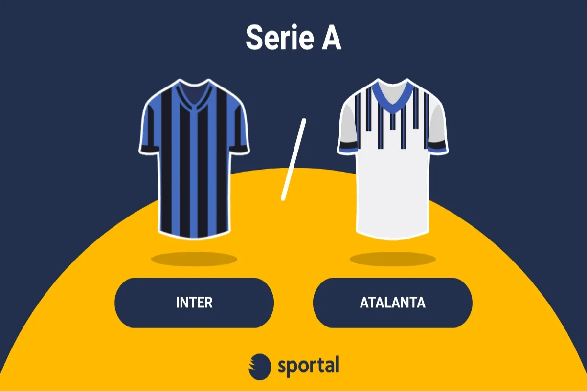 Serie A-grafik för match mellan Inter och Atalanta med lagens matchtröjor.