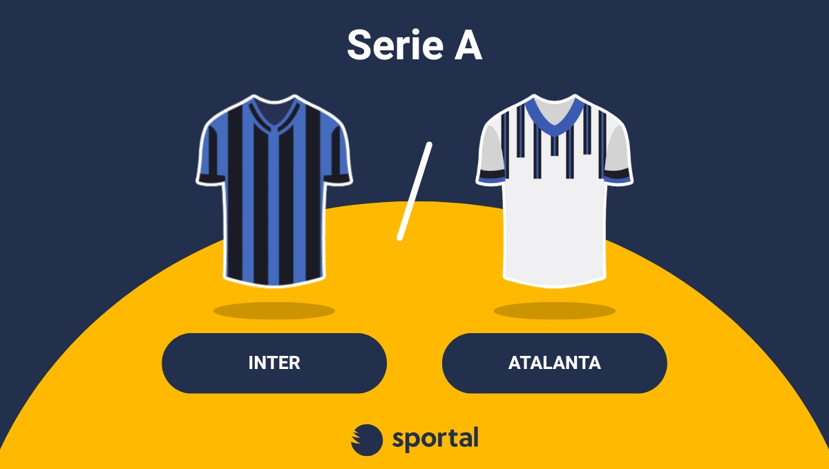 Serie A-grafik för match mellan Inter och Atalanta med lagens matchtröjor.
