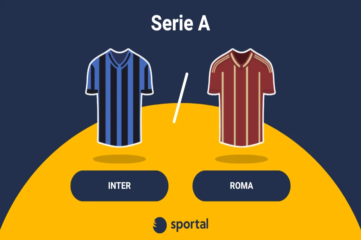 Grafik för Serie A-matchen Inter mot Roma med lagens tröjor.