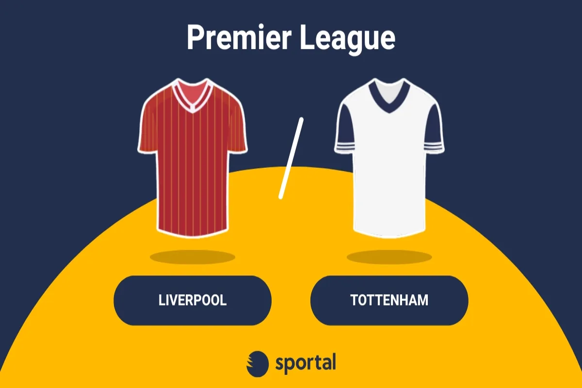 Premier League-match mellan Liverpool och Tottenham med lagens matchtröjor.