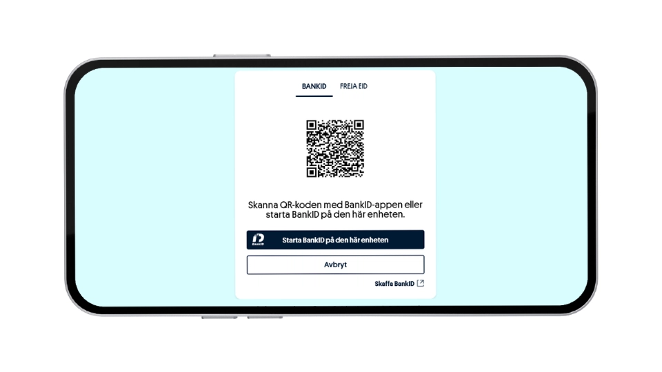 Inloggning med BankID och QR-kod hos Svenska Spel Casino.