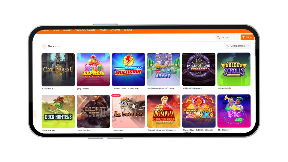 Betsson Casino spelautomater