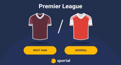 Grafik för live stream av West Ham mot Arsenal.