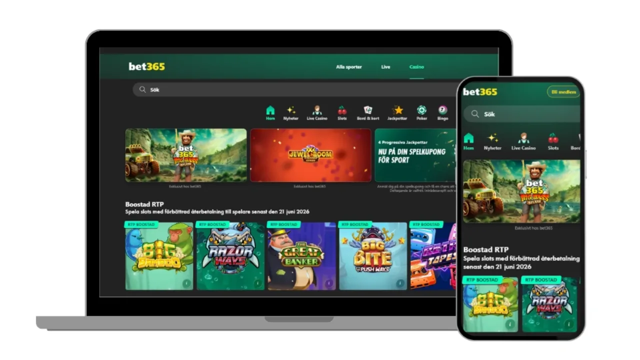 bet365 på dator och mobilskärm.