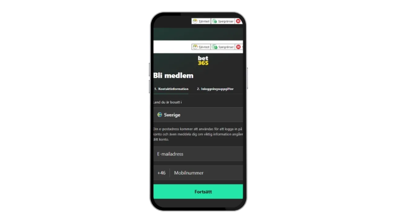 bet365 registrering och kontoöppning