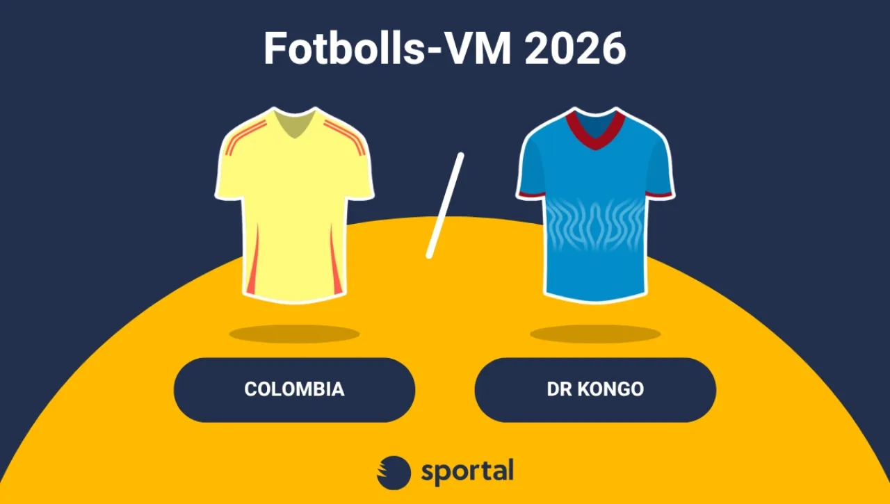 Colombia - DR Kongo matchtröja fotbolls-VM.