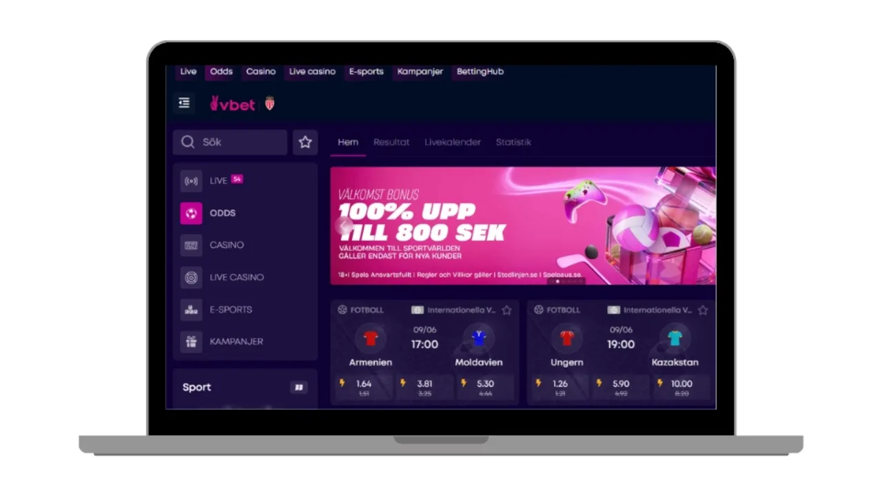 Vbet hemsida för sport.