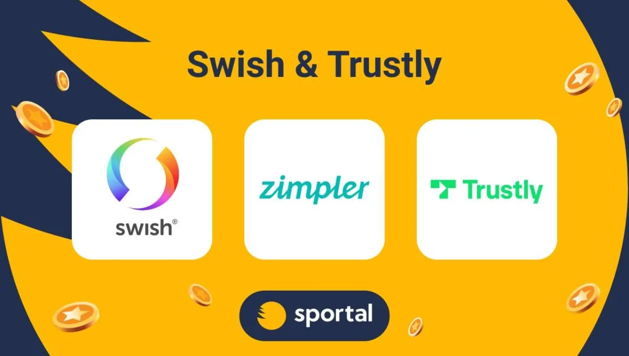 Trustly, Swish och Zimpler som snabba betalningsmeotder.