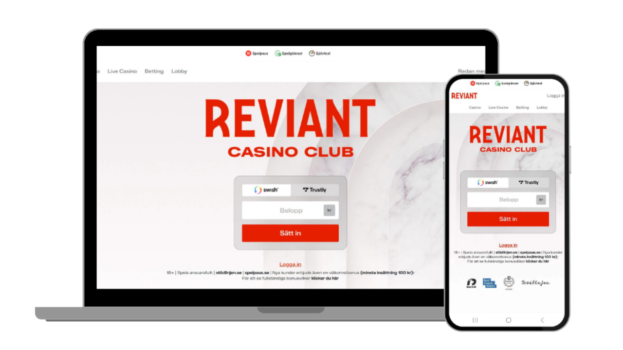 Reviant Casino på dator och mobil