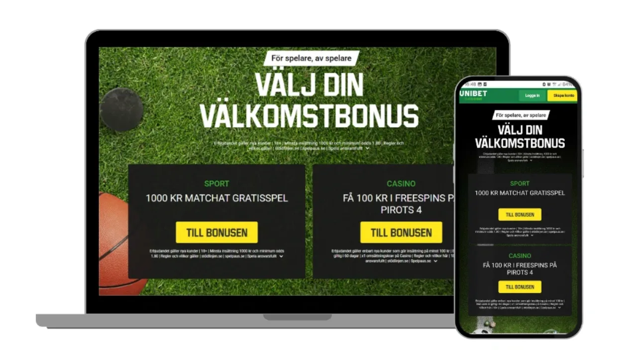 Unibet Casino på dator och mobil