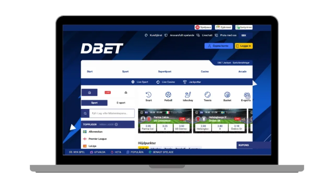 Dbet hemsida