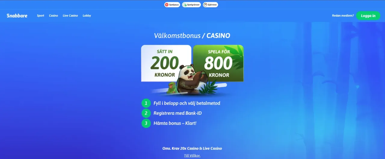 Snabbare casino bonus