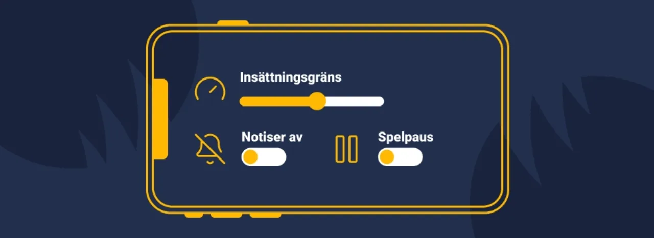 Mobilskärm som visar inställningar för ansvarsfullt spelande