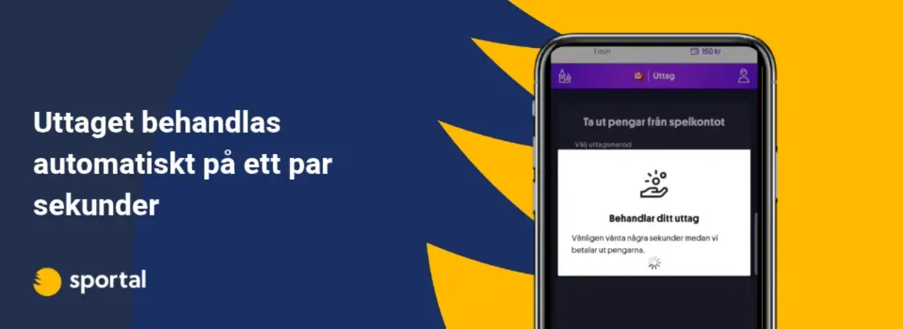Casinot behandlar uttaget automatiskt i bakgrunden
